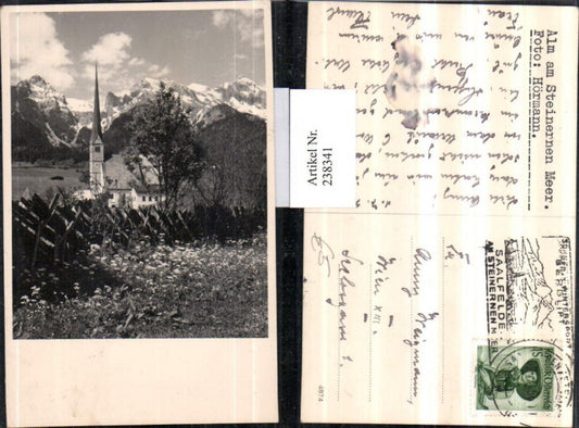238341,Alm am Steinernen Meer b. Saalfelden Kirche Partie