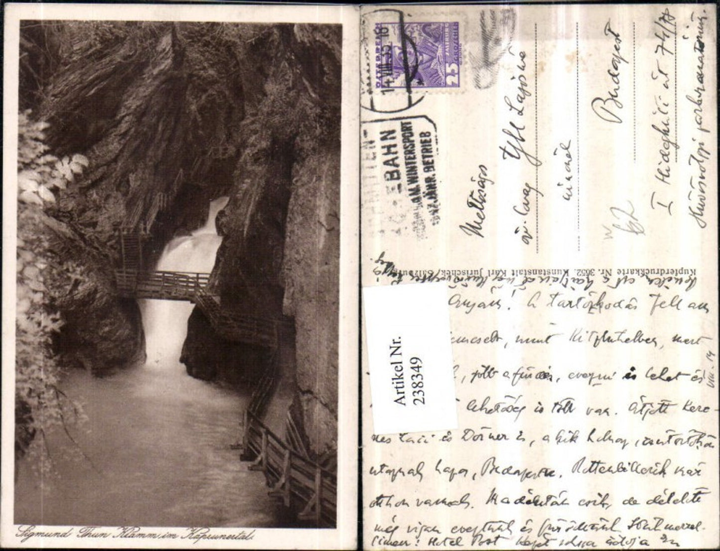 238349,Sigmund Thun-Klamm im Kaprunertal Partie b. Kaprun