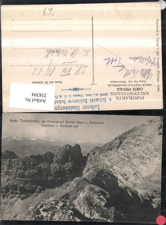 238394,Hohe Tauernkette Nackter Hund u. Hinterhorn v. Breithorn b. Lofer