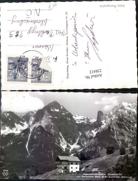 238412,Jugenderholungsheim Sonnenhof m. Steinernem Meer Alm b. Saalfelden pub Cosy 2245