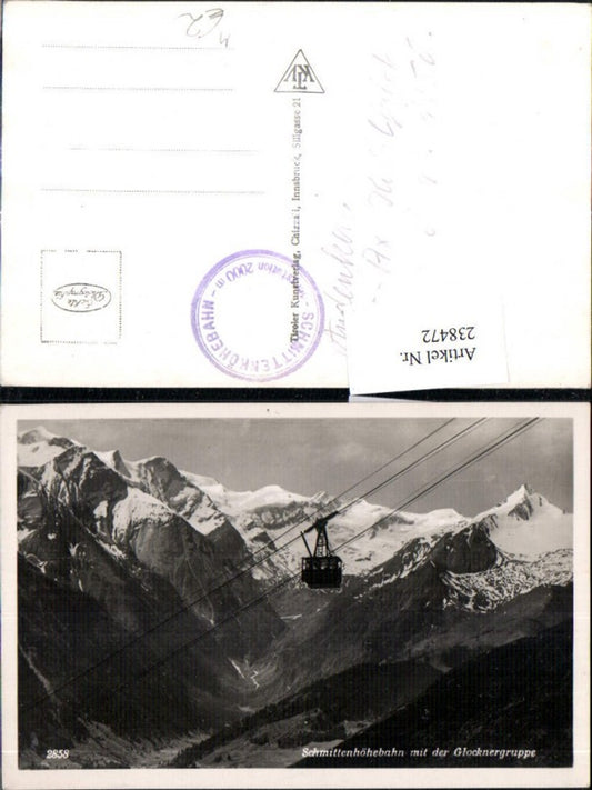 238472,Schmittenhöhebahn Seilbahn m. d. Glocknergruppe Bergkulisse