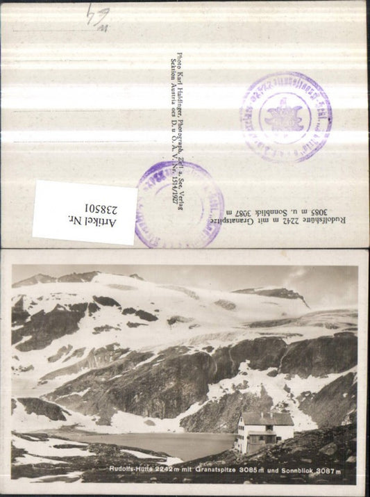 238501,Rudolfshütte Berghütte m. Granatspitze u. Sonnblick b. Uttendorf