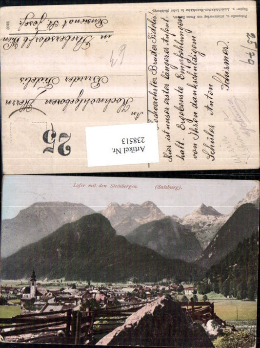 238513,Lofer Totale m. d. Steinbergen Bergkulisse