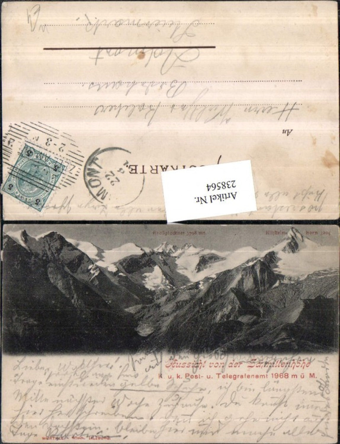 238564,Aussicht von d. Schmittenhöhe b. Zell am See Großglockner Kitzsteinhorn Bergkulisse