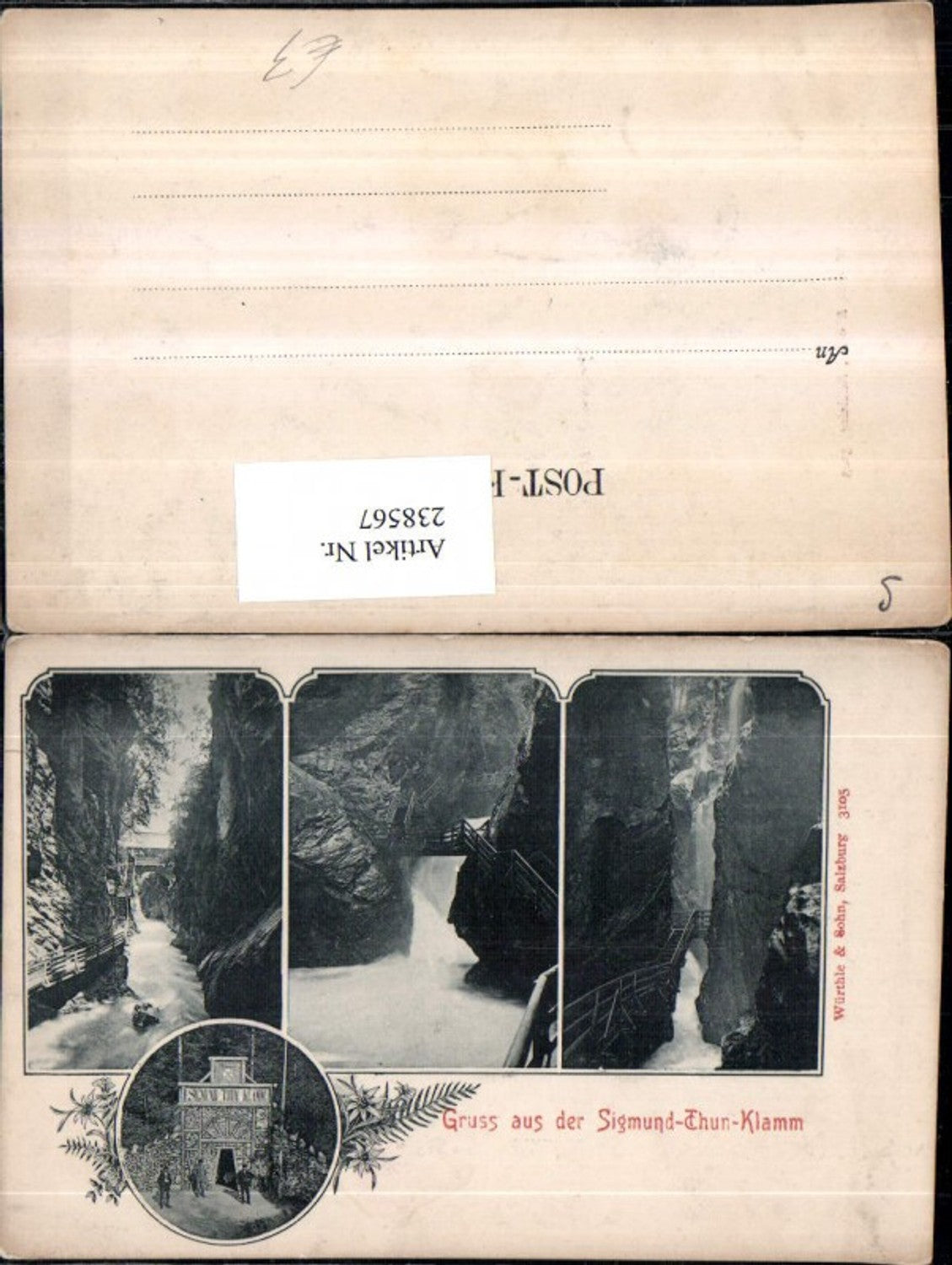 238567,Gruß aus d. Sigmund-Thun-Klamm b. Kaprun Mehrbildkarte