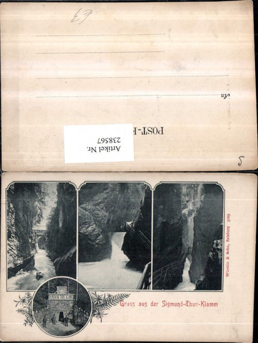 238567,Gruß aus d. Sigmund-Thun-Klamm b. Kaprun Mehrbildkarte