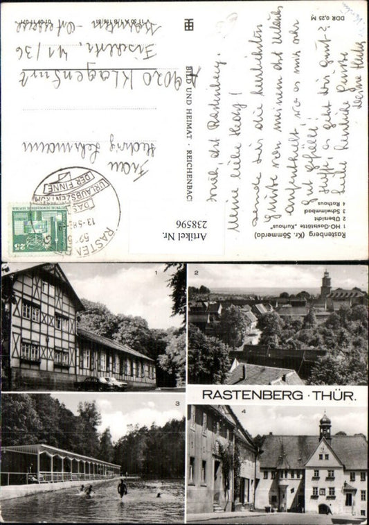 238596, Rastenberg in Thuringia, general view of the restaurant, spa, swimming pool, town hall, multi-view map