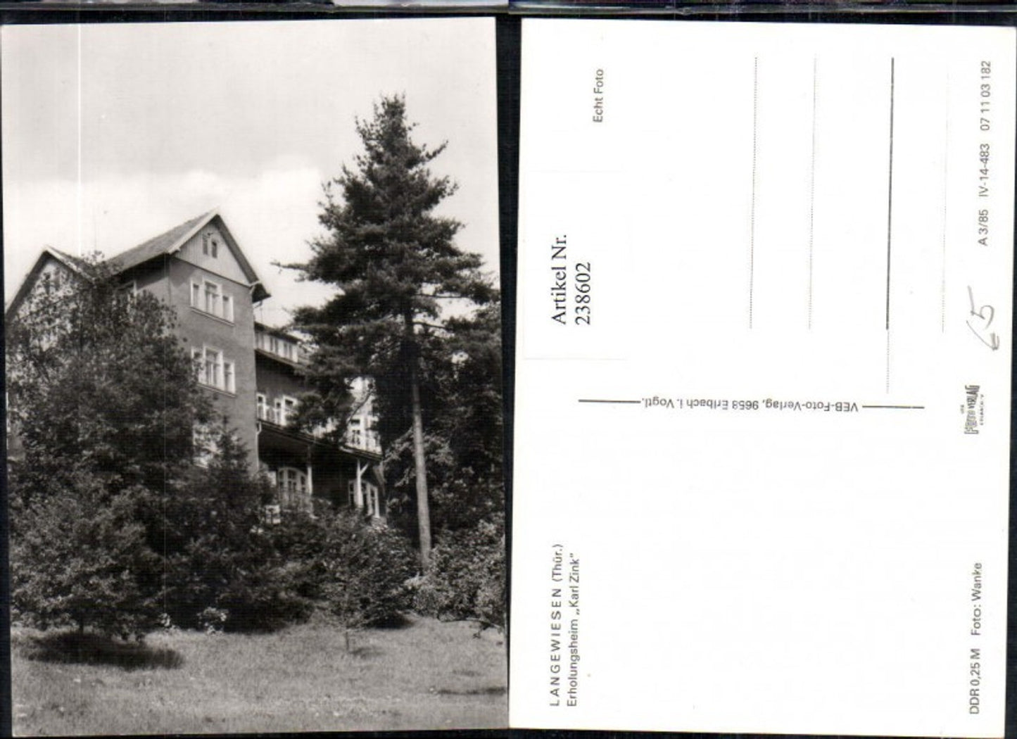 238602,Langewiesen in Thüringen Erholungsheim Karl Zink
