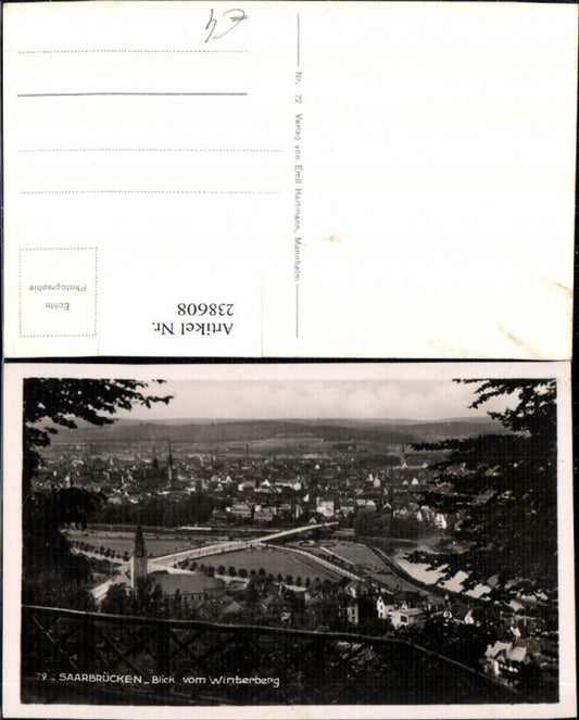 238608,Saarbrücken Totale Blick v. Winterberg