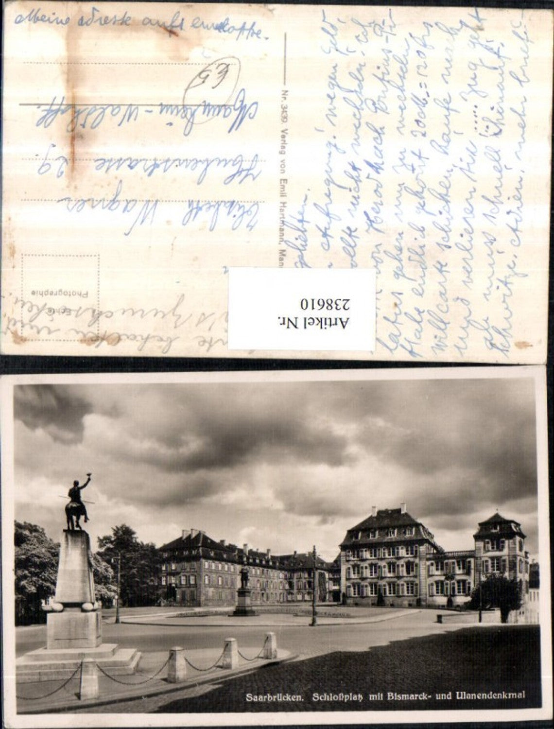 238610,Saarbrücken Schlosspark m. Bismarck- u. Ulanendenkmal