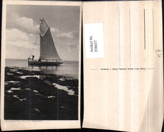 238657,Segelbühne an d. Nordsee Partie Segelboot
