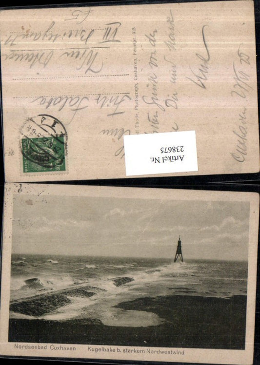 238675,Nordseebad Cuxhaven Kugelbake b. Starkem Nordwestwind Wellen