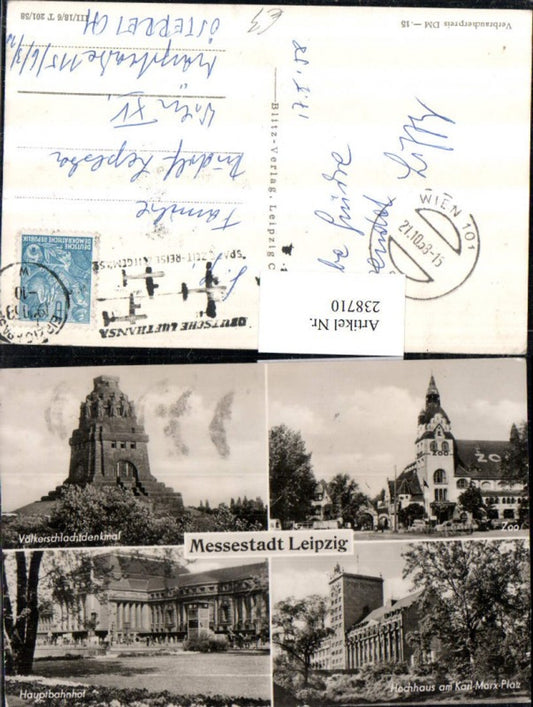 238710,Leipzig Völkerschlachtdenkmal Zoo Hochhaus Hauptbahnhof Mehrbildkarte