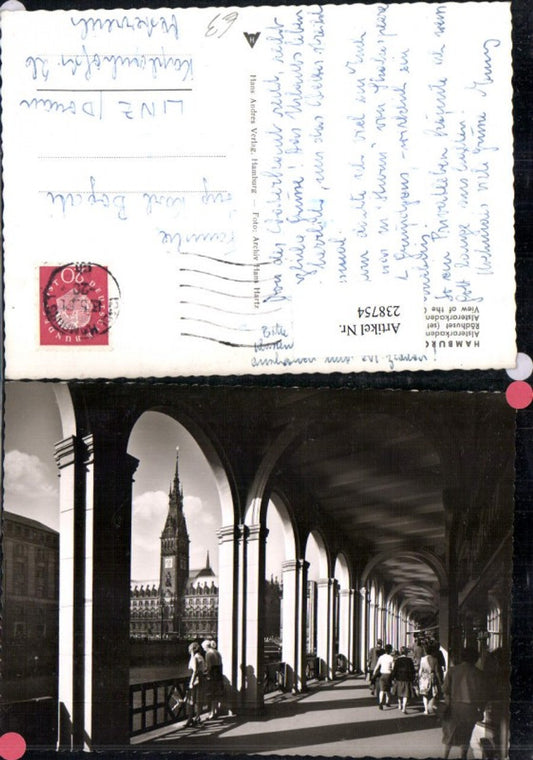 238754,Hamburg Alsterarkaden u. Rathaus