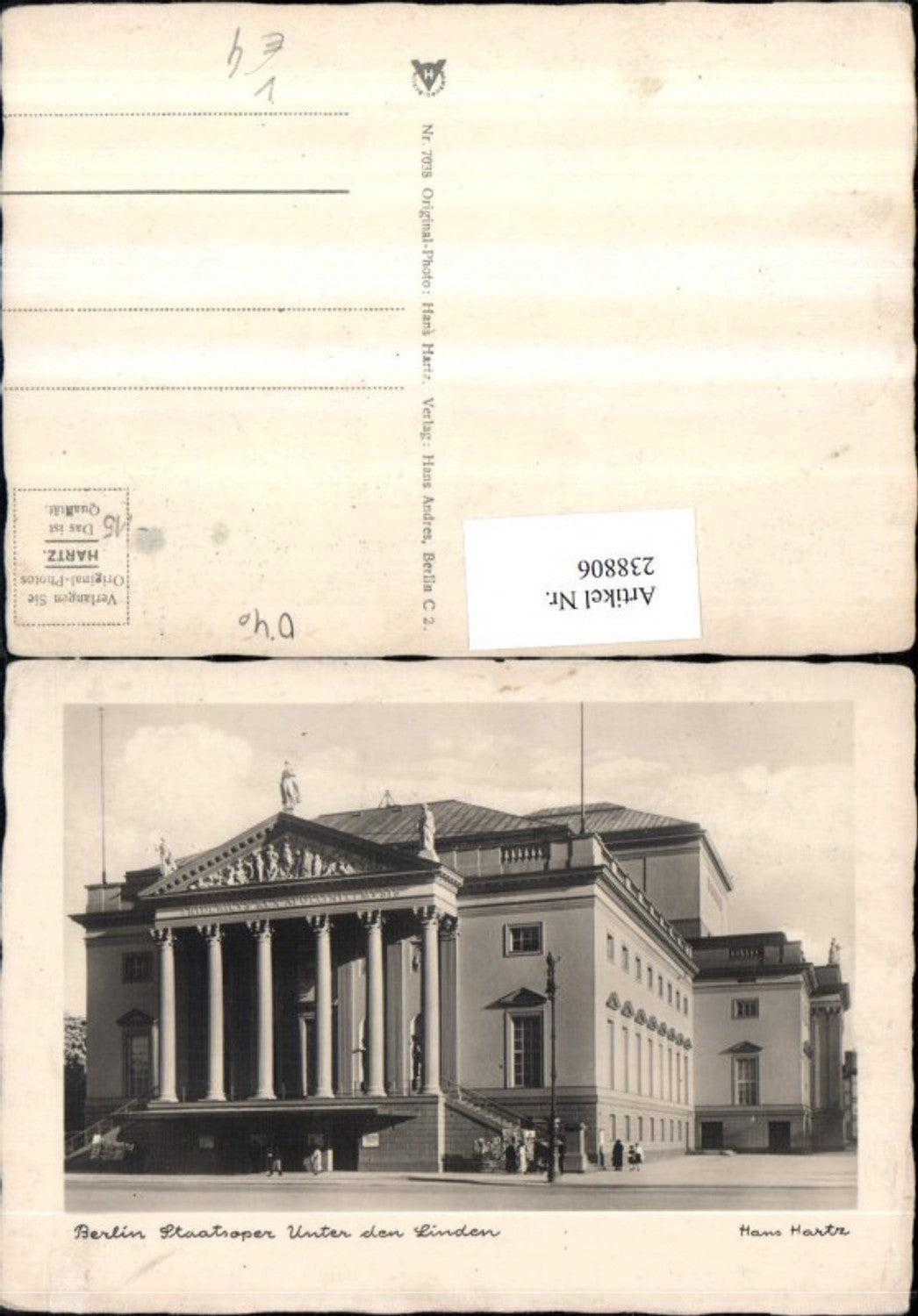 238806,Berlin Staatsoper Unter den Linden pub Hans Hartz