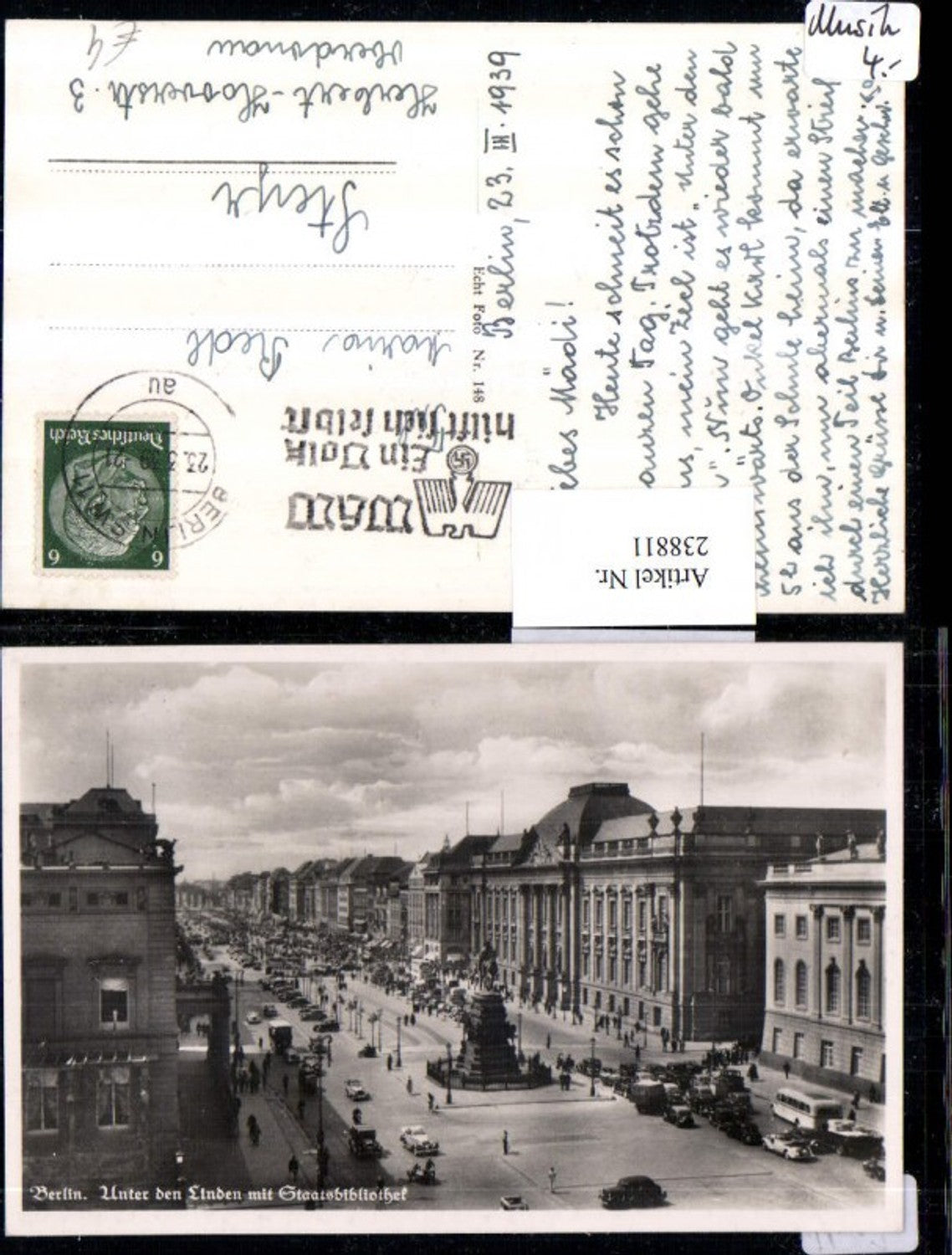 238811,Berlin Unter d. Linden m. Staatsbibliothek