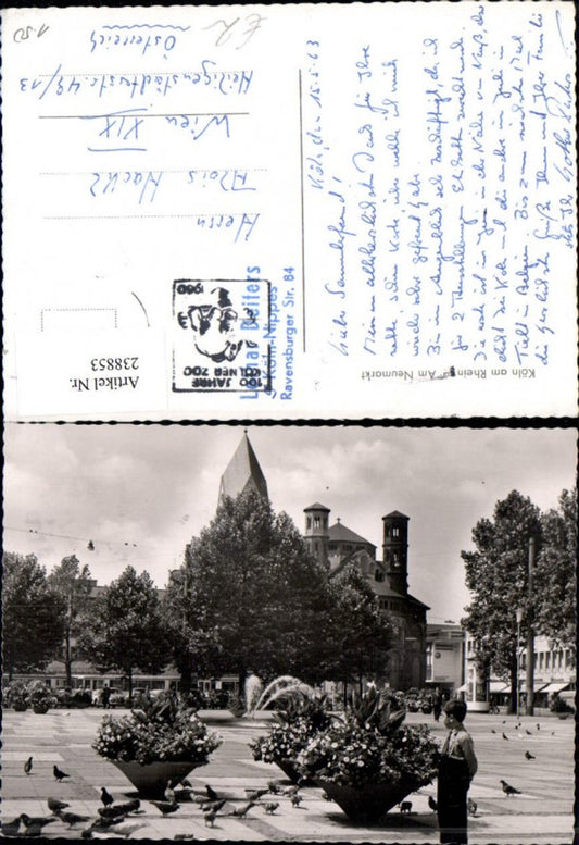 238853,Köln a. Rhein Am Neumarkt Kirche Springbrunnen