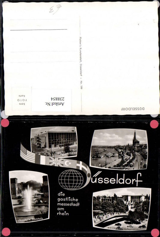238854,Düsseldorf Die neue Halle Ehrenhof m. Rheinallee Europa-Halle Brücke Mehrbildkarte