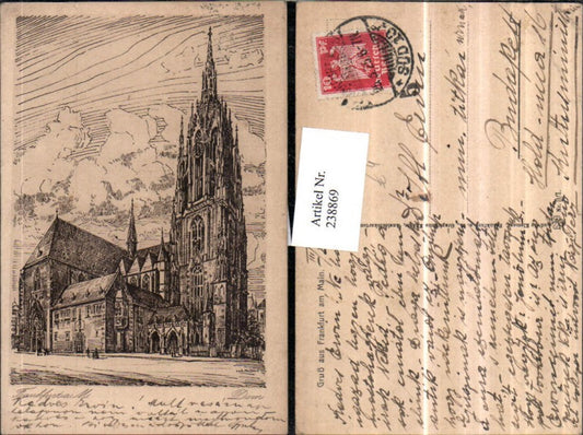 238869,Künstler AK Ludwig Müller Frankfurt a. Main Dom Kirche