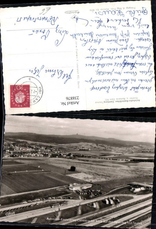 238876,Autobahn-Raststätte Camberg im Taunus m. Blick auf d. Feldberg u. Taunus