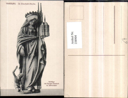 238904,Marburg St. Elisabeth-Kirche Holzfigur d. Heiligen Elisabeth