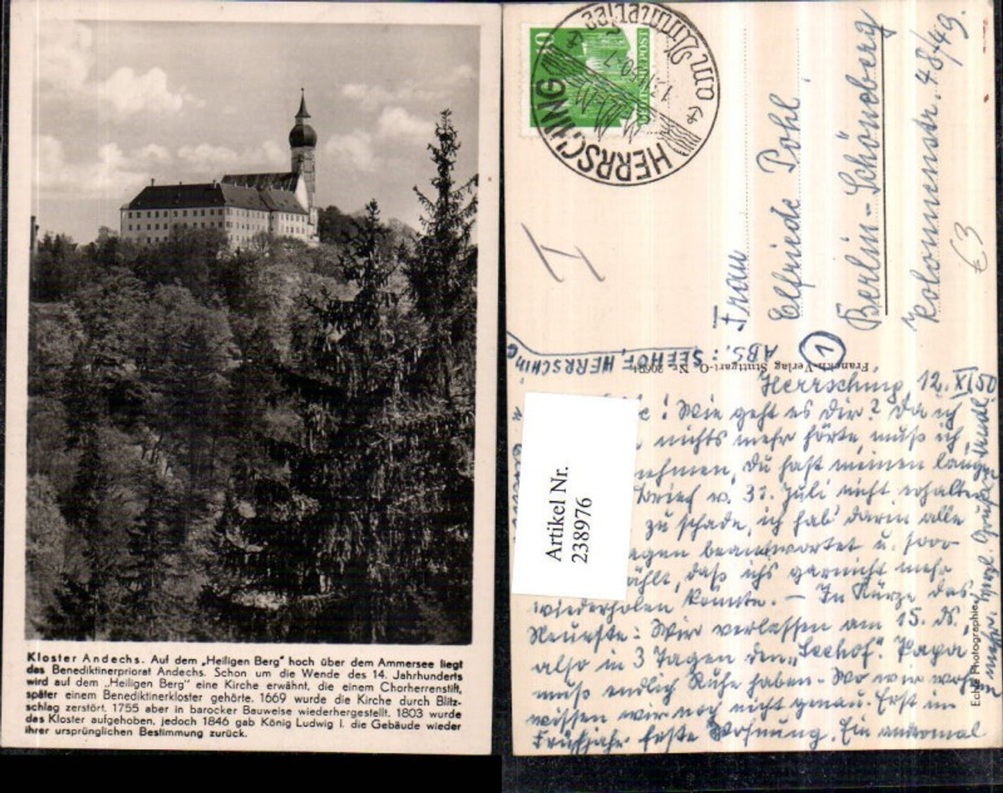 238976, Andechs Monastery on the Holy Mountain above Lake Ammersee Text
