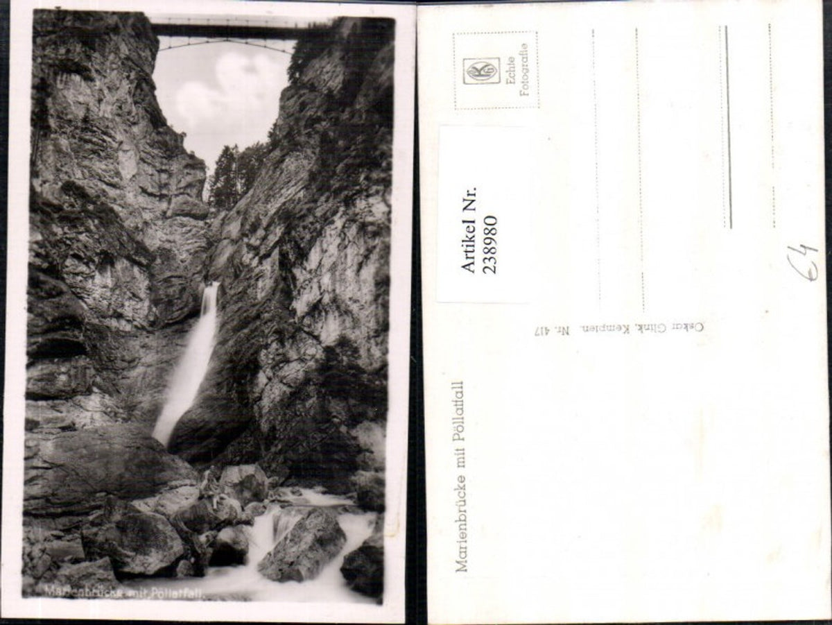 238980, Marienbrücke with Pöllatfall waterfall near Schwangau