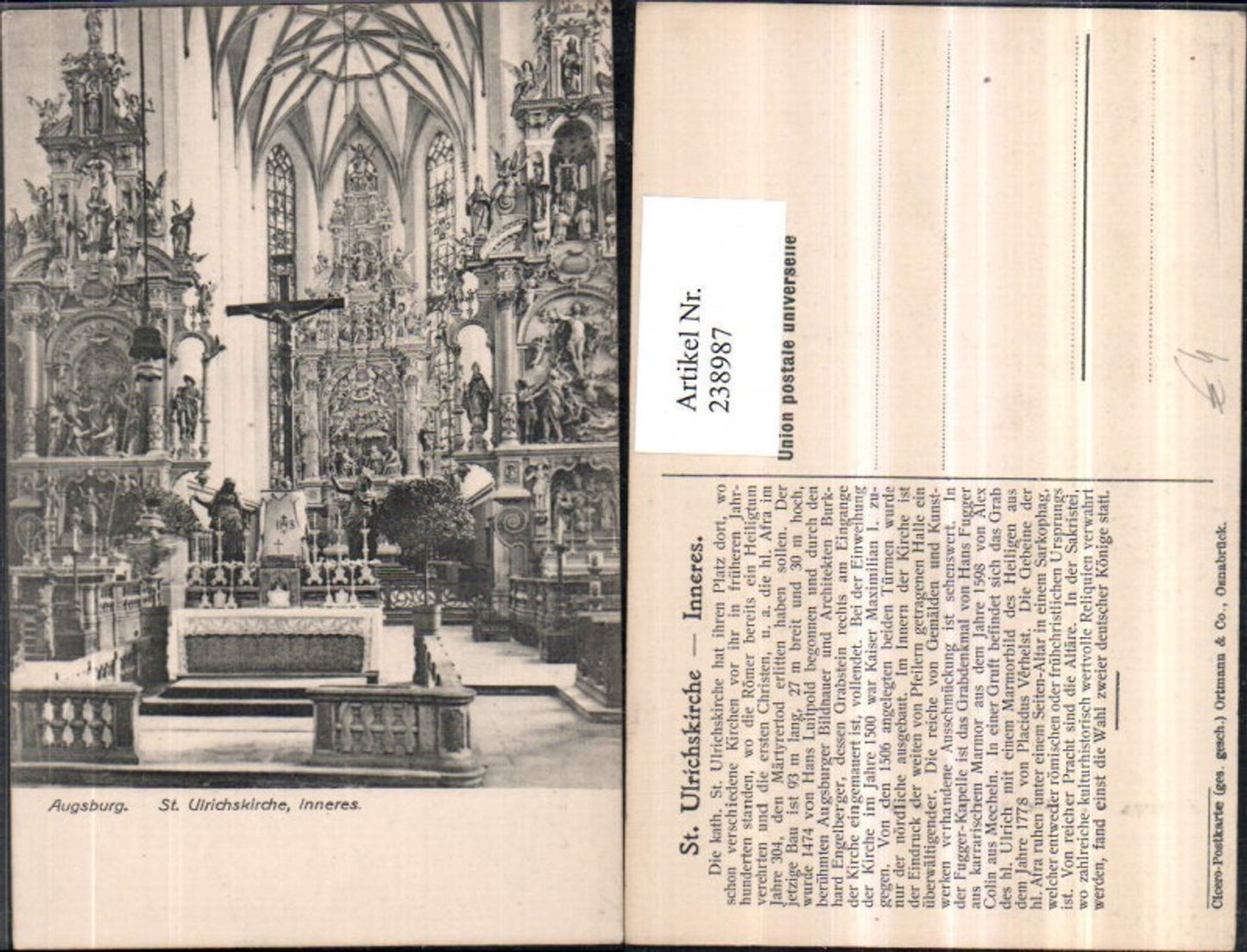 238987,Augsburg St. Ulrichskirche Kirche Innenansicht