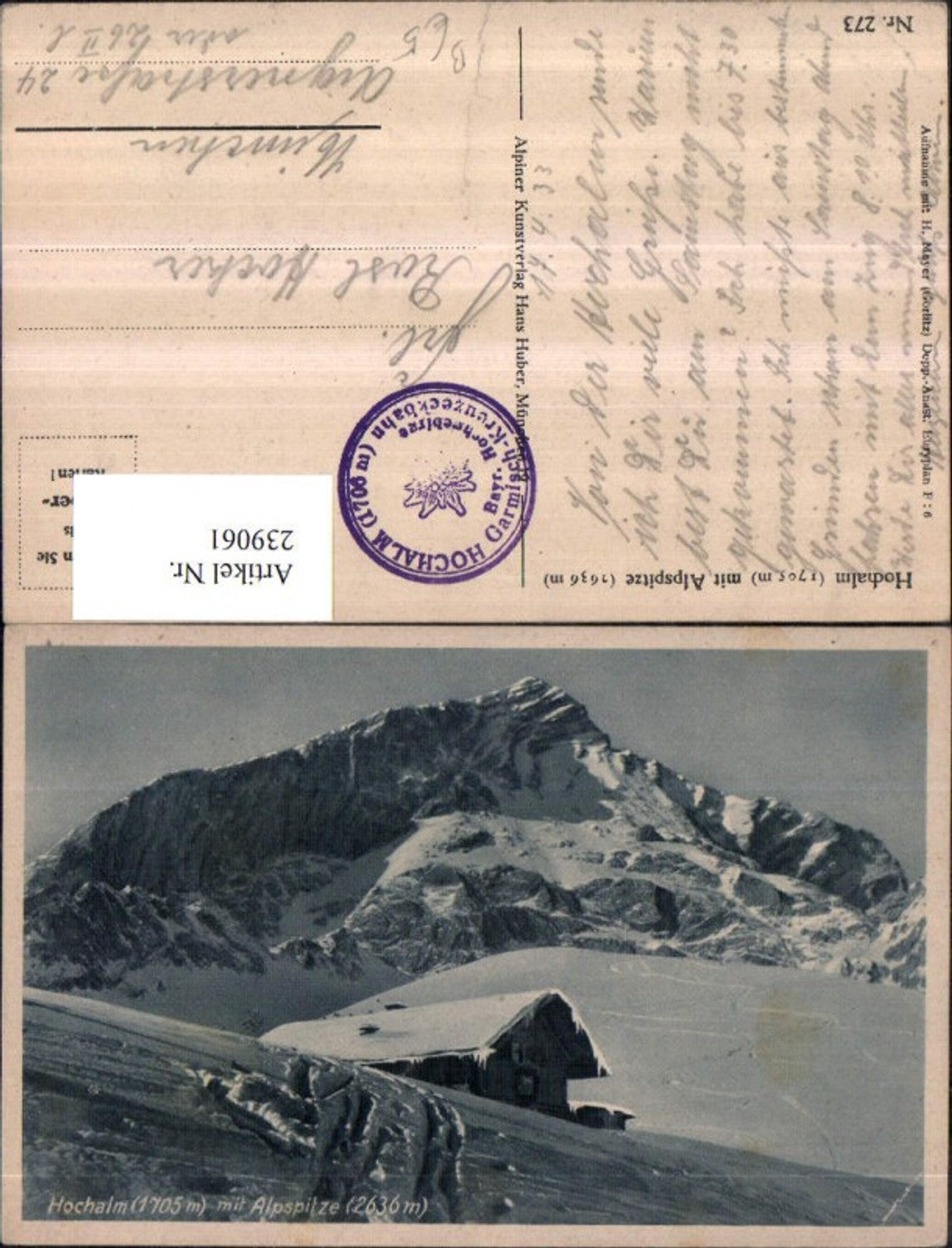 239061,Hochalm m. Alpspitze b. Garmisch-Partenkirchen Bergkulisse