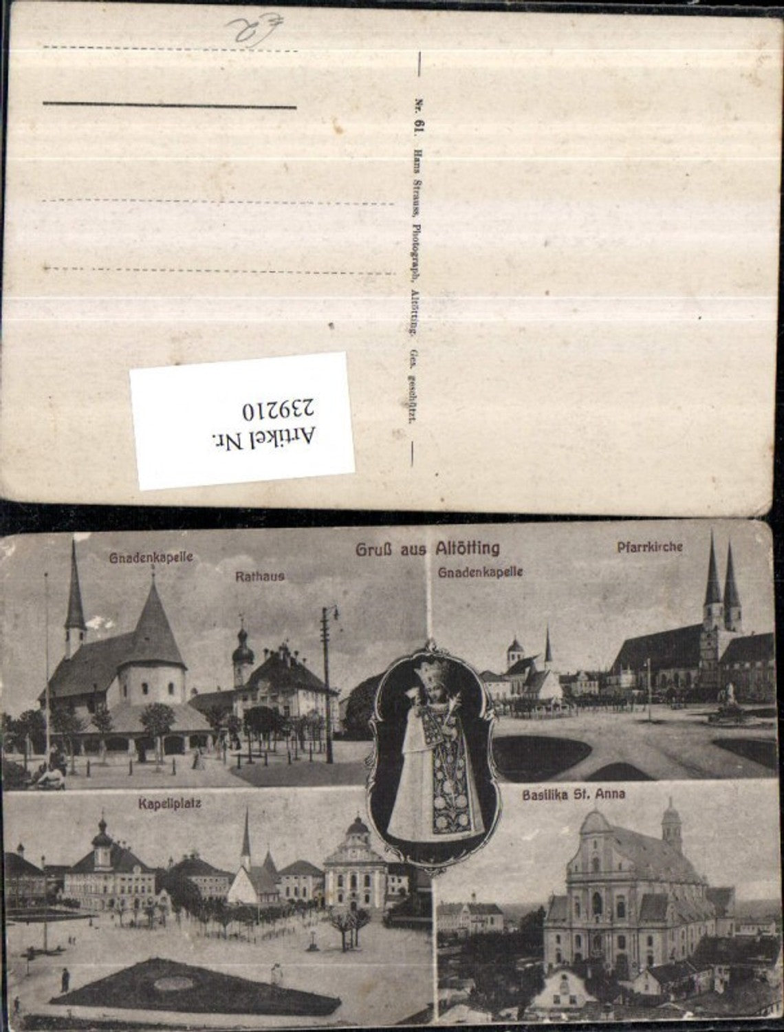 239210,Altötting Pfarrkirche Basilika Gnadenkapelle Kapellplatz Rathaus Mehrbildkarte