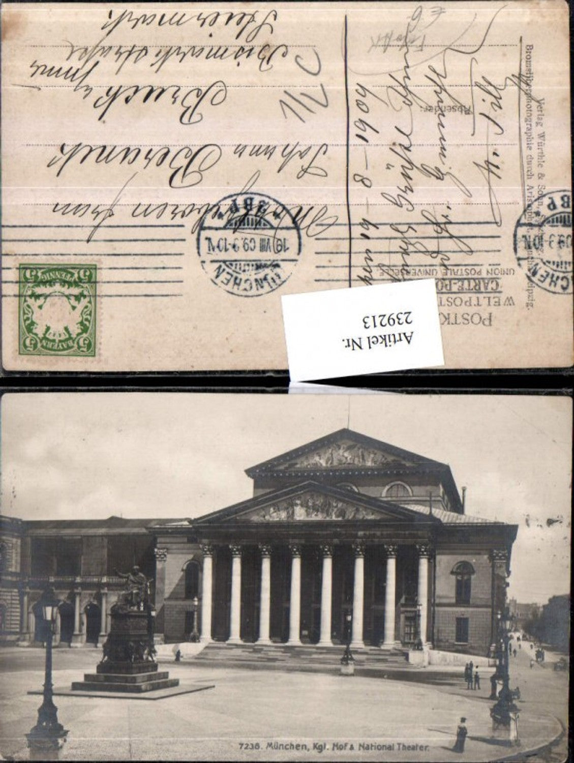 239213,Foto AK München Königlicher Hof u. National Theater
