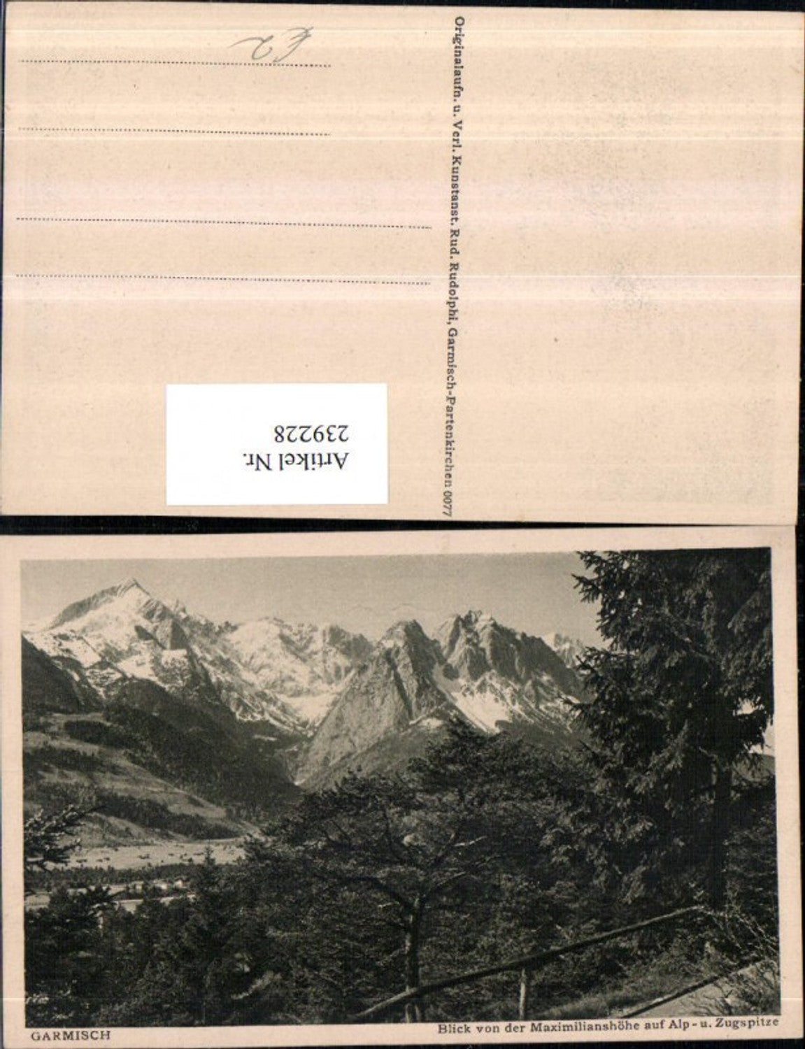 239228,Garmisch Blick von d. Maximilianshöhe auf Alp- u. Zugspitze