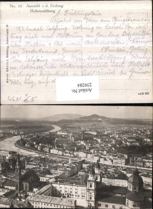 239284,Foto AK Salzburg Totale von d. Festung pub Heinrich Gürtler