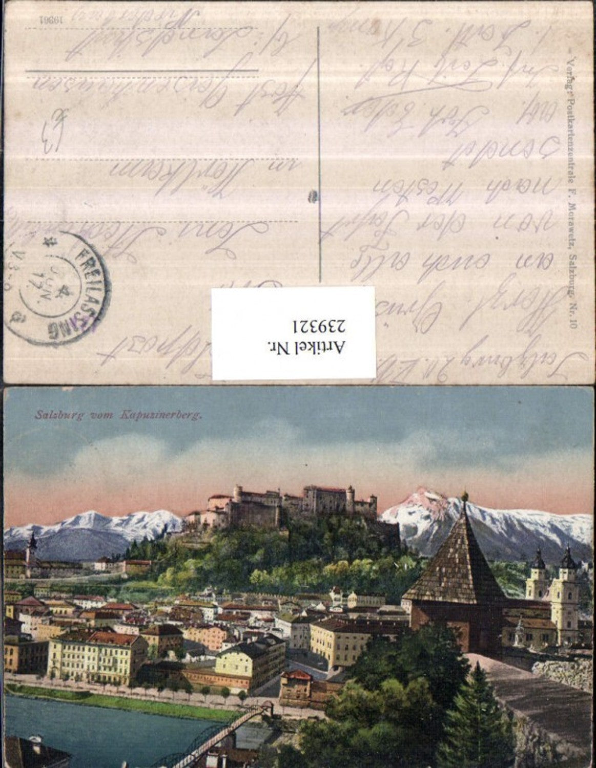239321,Salzburg Teilansicht m. Festung v. Kapuzinerberg