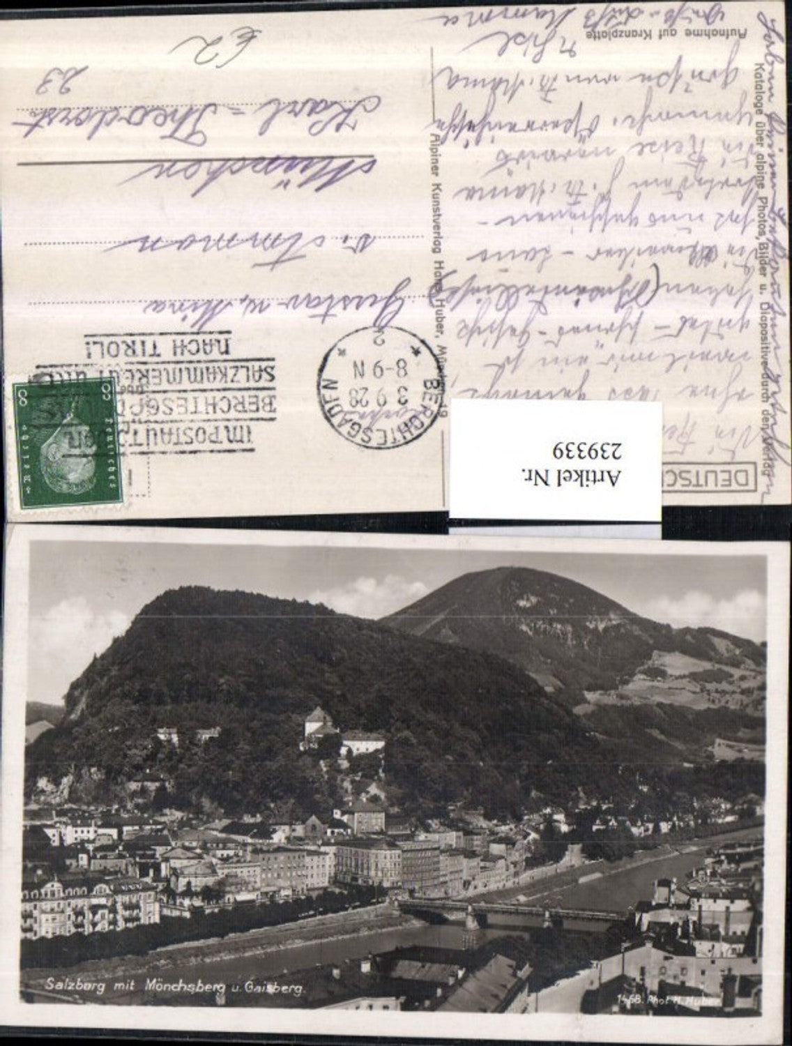 239339,Salzburg Totale m. Mönchsberg u. Gaisberg