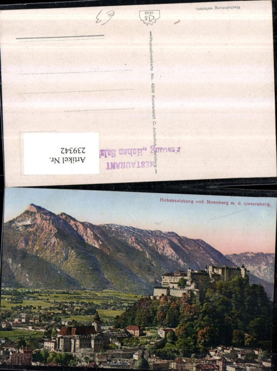 239342,Salzburg Teilansicht Festung Hohensalzburg m. d. Untersberg