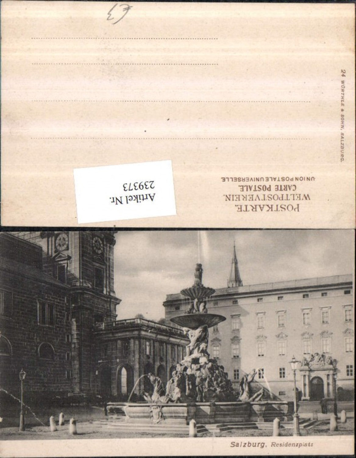 239373,Salzburg Residenzplatz Brunnen