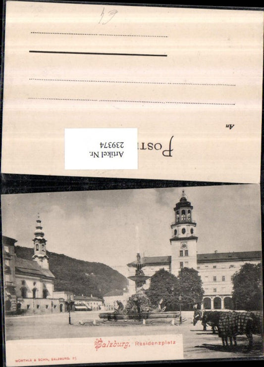 239374,Salzburg Residenzplatz Brunnen Rathaus