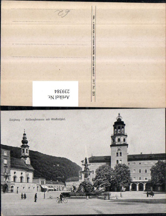 239384,Salzburg Residenzbrunnen Brunnen u. Glockenspiel Rathaus