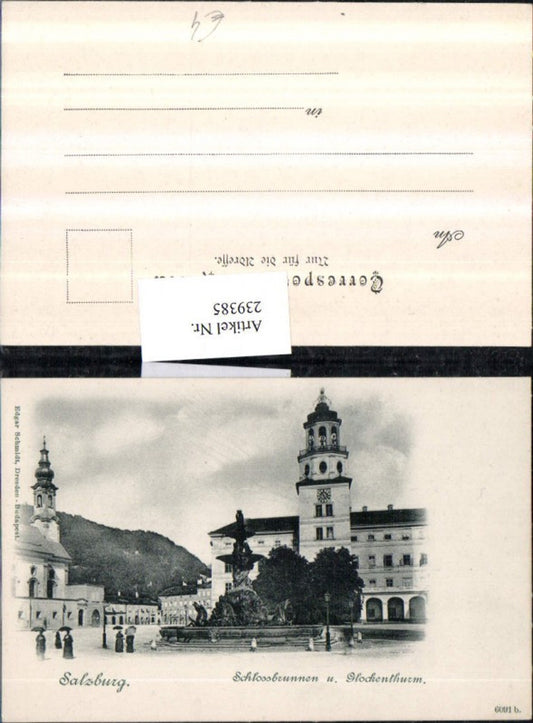 239385,Salzburg Schlossbrunnen u. Glockenturm Rathaus