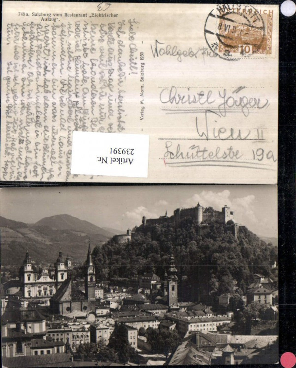 239391,Salzburg Teilansicht v. Restaurant Elektrischer Aufzug