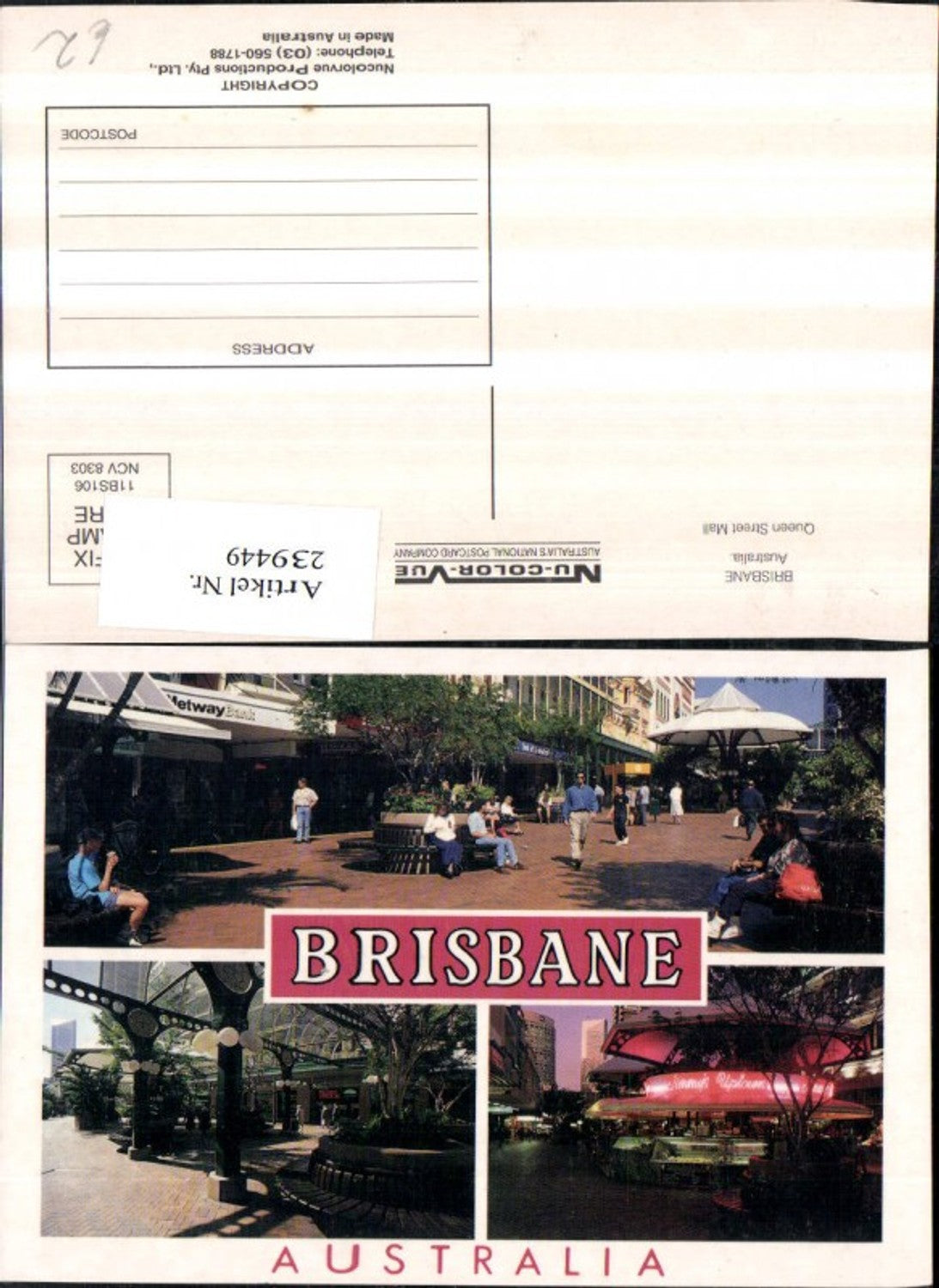 239449,Brisbane Queen Street Mall Mehrbildkarte