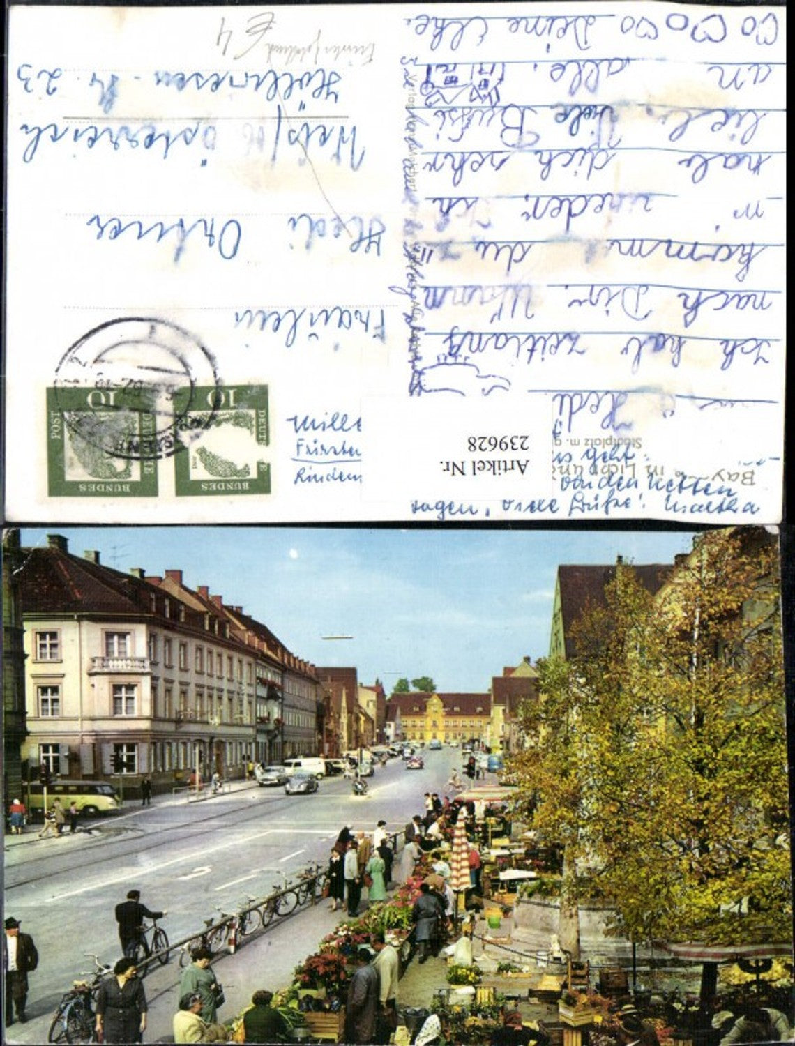 239628,Fürstenfeldbruck Stadtplatz m. Grünem Markt Straßenansicht