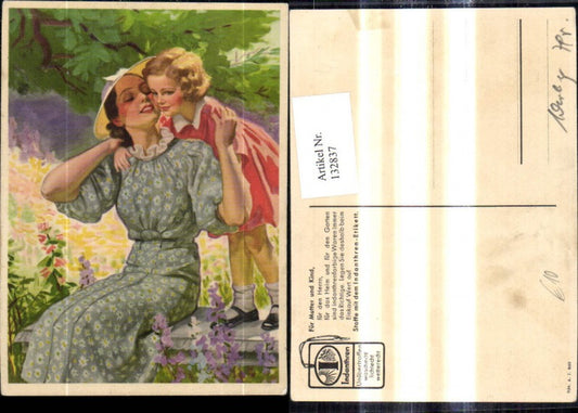 132837,Reklame Indantheren Stoff Stoffe Wien Mutter m. Kind