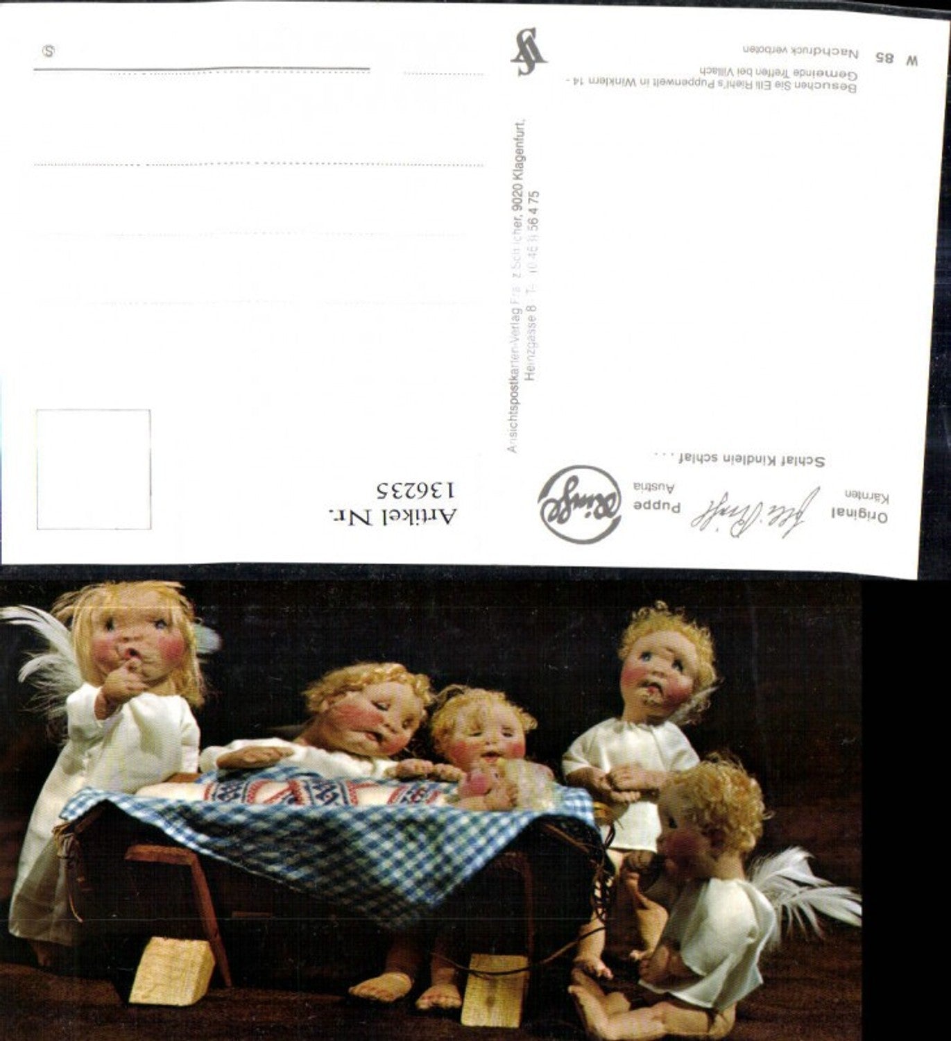 136235,Puppen Elli Riehl W 85 Spielzeug Engel b. Krippe Schlaf Kindlein schlaf