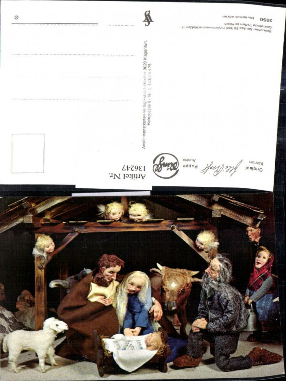 136247,Puppen Elli Riehl 2050 Spielzeug Jesuskind Krippe Bethlehem Engel Heilige Familie Stall