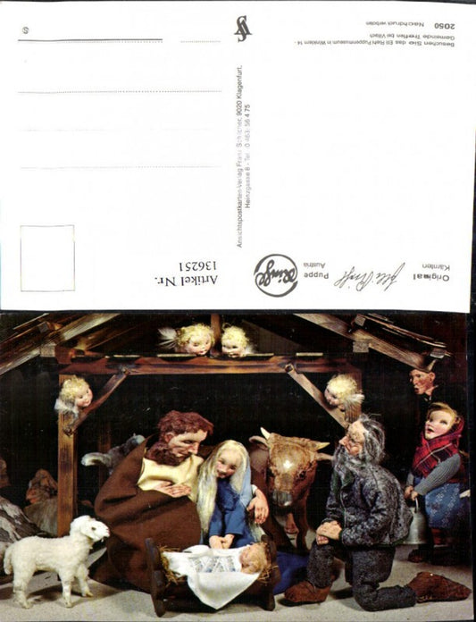 136251,Puppen Elli Riehl 2050 Spielzeug Jesuskind Krippe Bethlehem Engel Heilige Familie Stall