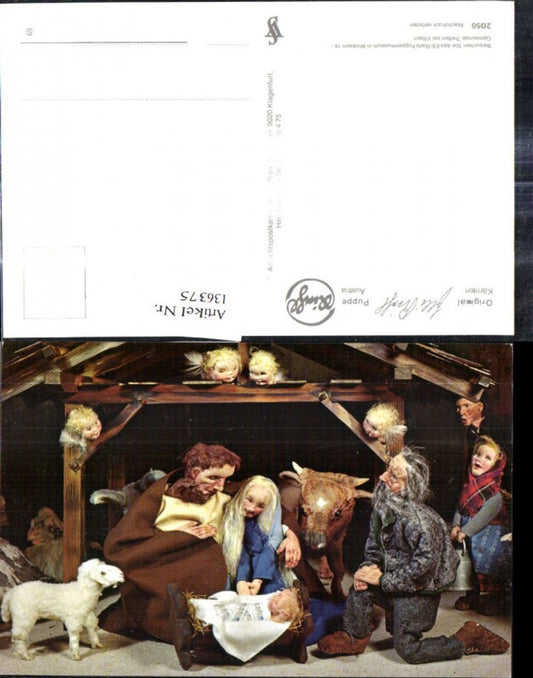 136375,Puppen Elli Riehl 2050 Spielzeug Jesuskind Krippe Bethlehem Engel Heilige Familie Stall