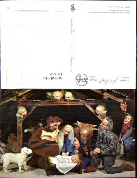 136382,Puppen Elli Riehl 2050 Spielzeug Jesuskind Krippe Bethlehem Engel Heilige Familie Stall