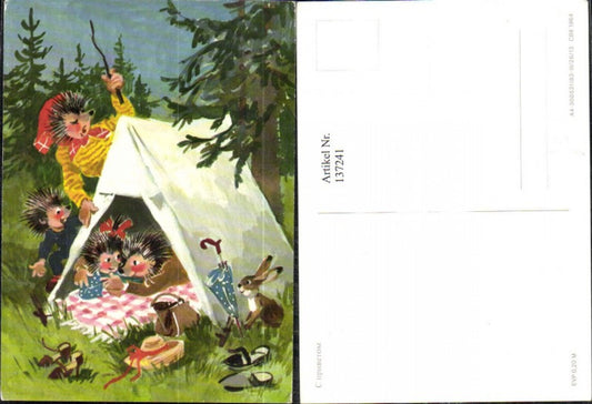 137241,Igel Familie Zelt i. Wald Hase